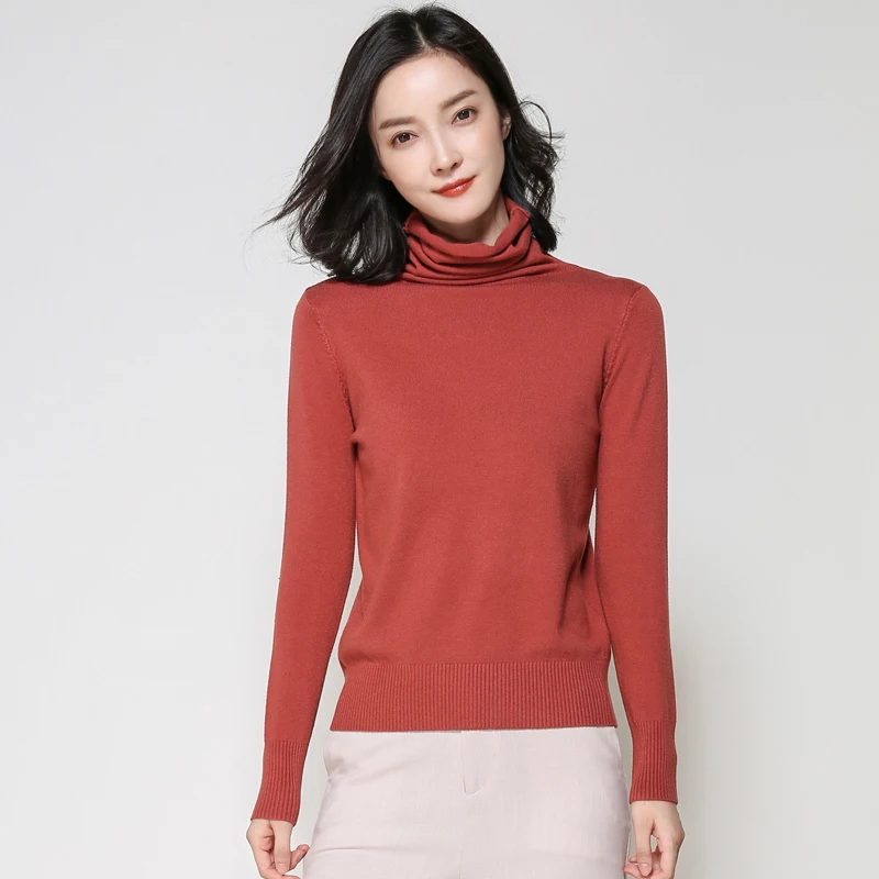 2023 New Temperament elegant Cashmere sweater women  Spring and Autumn turtleneck  loose cashmere sweater women