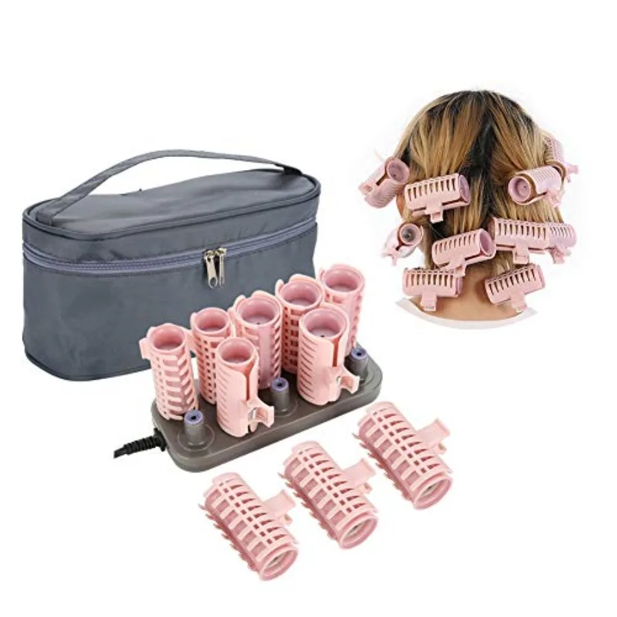 

Instant Heat Compact Hot Rollers Hair Setters Hair Curlers for Long and Short Hair 10PCS Professional Electric Heating Curling