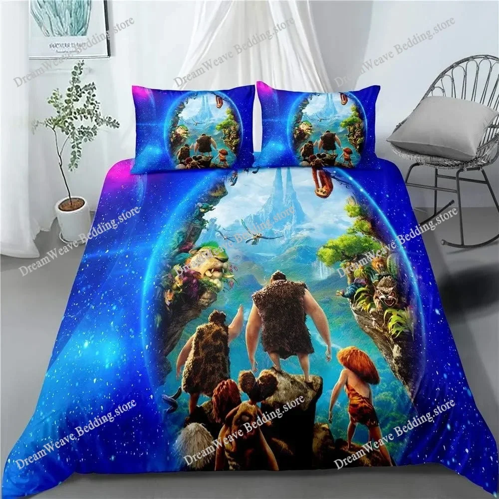 3D Printed Anime The C-Croods Bedding Set Boys Girls Twin Queen Size Duvet Cover Pillowcase Bed Kids Adult Home Textileextile