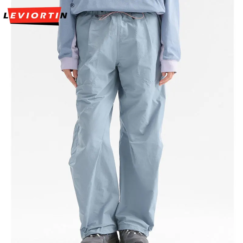 Men's fashion trend brand lightweight outdoor paratrooper pants, waterproof quick drying straight tube loose sports work pants