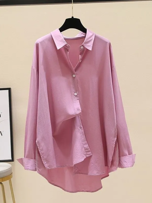 

Свободная повседневная солнцезащитная рубашка для женщин, весна-лето, стиль Cleanfit, из синтетического волокна, с длинным рукавом, укороченная, с круглым вырезом