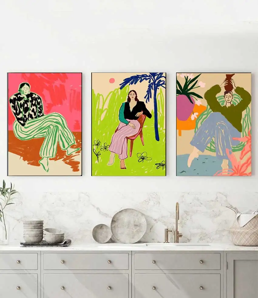 Poster Nordic Style Canvas Painting Wall Decor for Home Living Room Bedroom Modern Abstract Women Figure Art