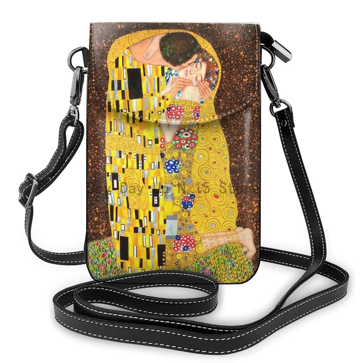 

Classic Artist Gustav Klimt kiss Shoulder Bag Klimt Leather Multi Function Women Phone Bags Crossbody Teenage Slim Purse