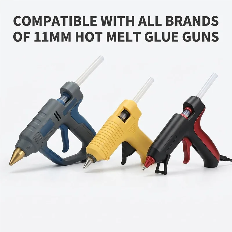 11mm 7mm Hot Melt Glue Sticks Set Strong Adhesive Clear Refills for Home DIY Craft School Repair Compatible with All Glue Guns