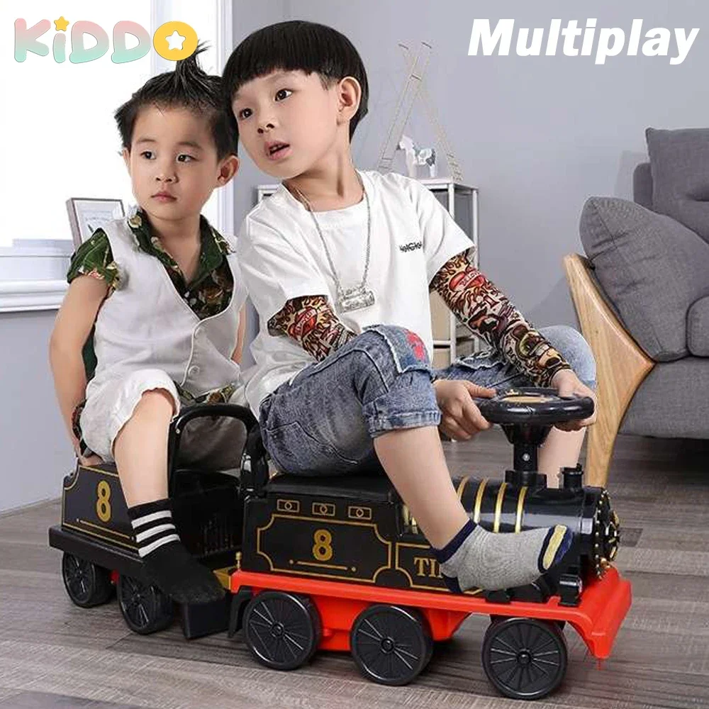 Tren eléctrico para niños, coche de juguete para montar, paseo, cochecito de bebé, andador, niño puede llevar, tren, coche, modelo clásico, regalos