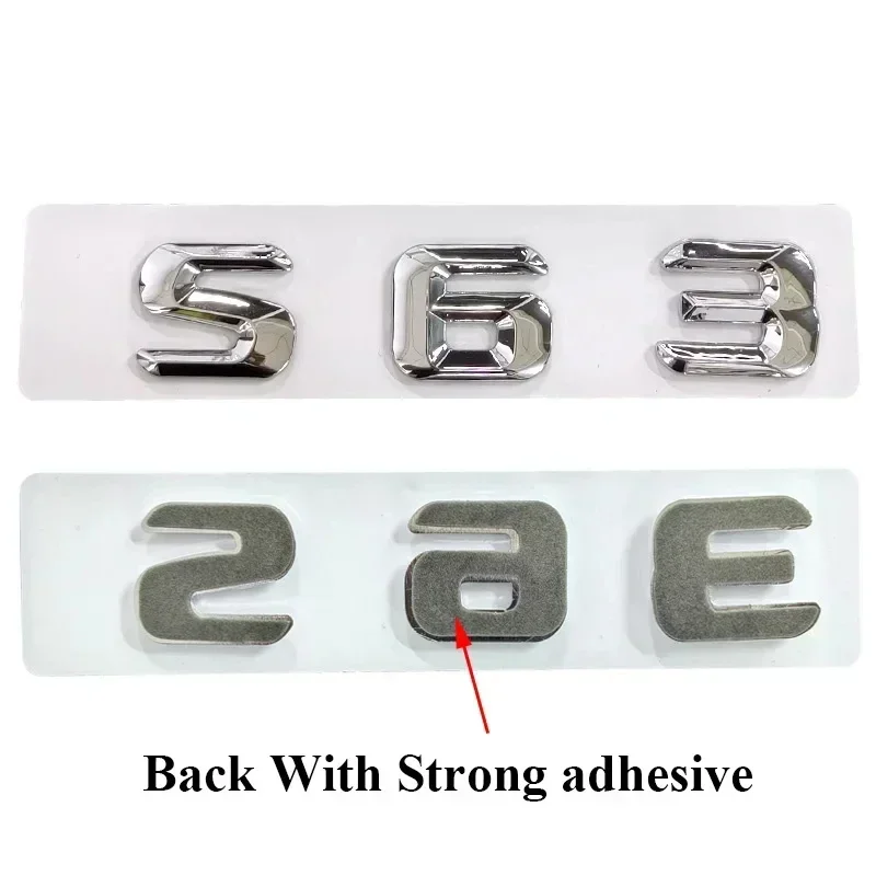 3D Chrome Car Trunk Letters Stickers For Mercedes S63 G63 C63 E63 AMG W205 W204 W213 W212 W222 W221 W463 Emblem Logo Accessories