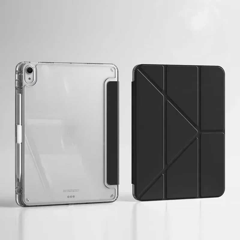 Solid Color For iPad Case iPad Air 4 5 6 Pro 11 12.9 13 M4 10.9 Mini 7 6 Smart Y Folded Edge Case with Pen Holder