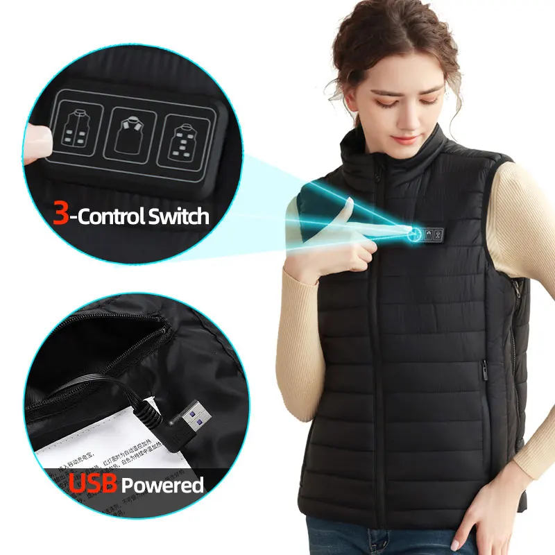 Heated Vest For Men Usb Electric Self Heating Vest Women Warming Heated Jacket Lightweight Thermal Sleeveless Heated Clothing