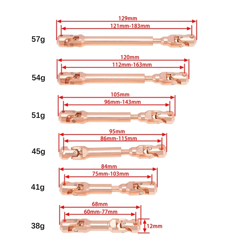 Metal Spline Heavy-Duty Drive Shaft For 1/10 RC Crawler Car Axial SCX10 90046 AXI03007 TRAXXAS TRX4 TRX6 Redcat Gen8