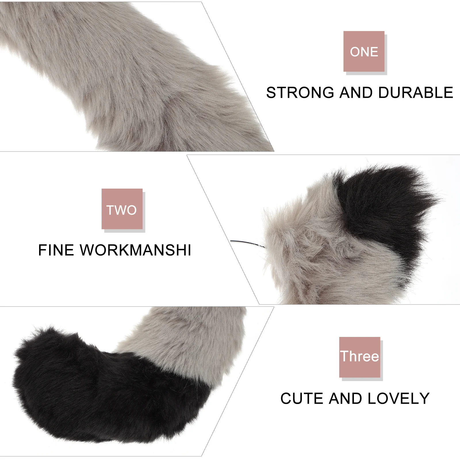 1 مجموعة الحيوان الأذن عقال الذيل المرحلة غطاء الرأس التصميم الإبداعي حزب الدعامة تأثيري لوازم عقال للحفلات