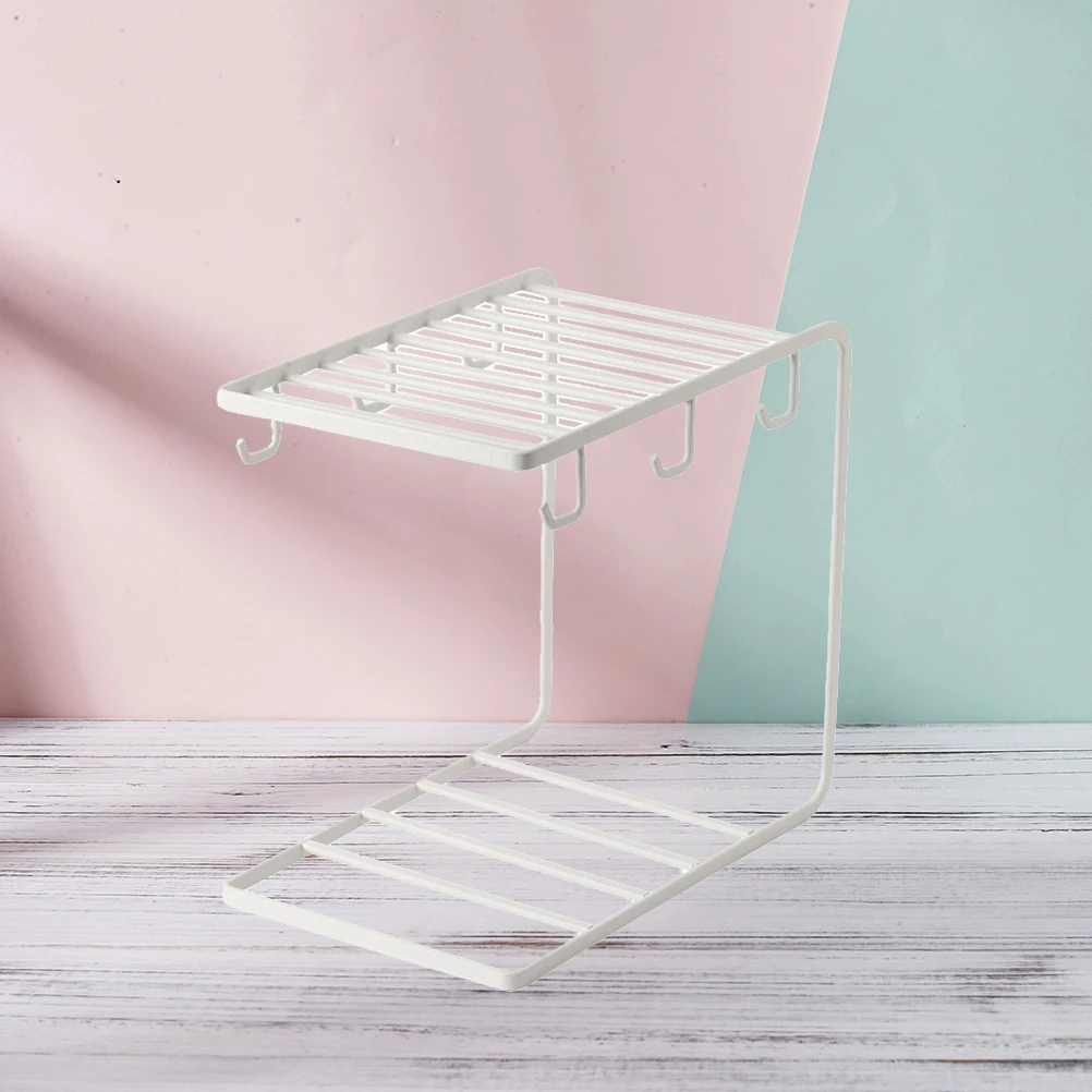 

6-Cup Glass Holder Cup Organizer Shelf Stackable Drain Rack Organizer Shelf Kitchen Sink Drying