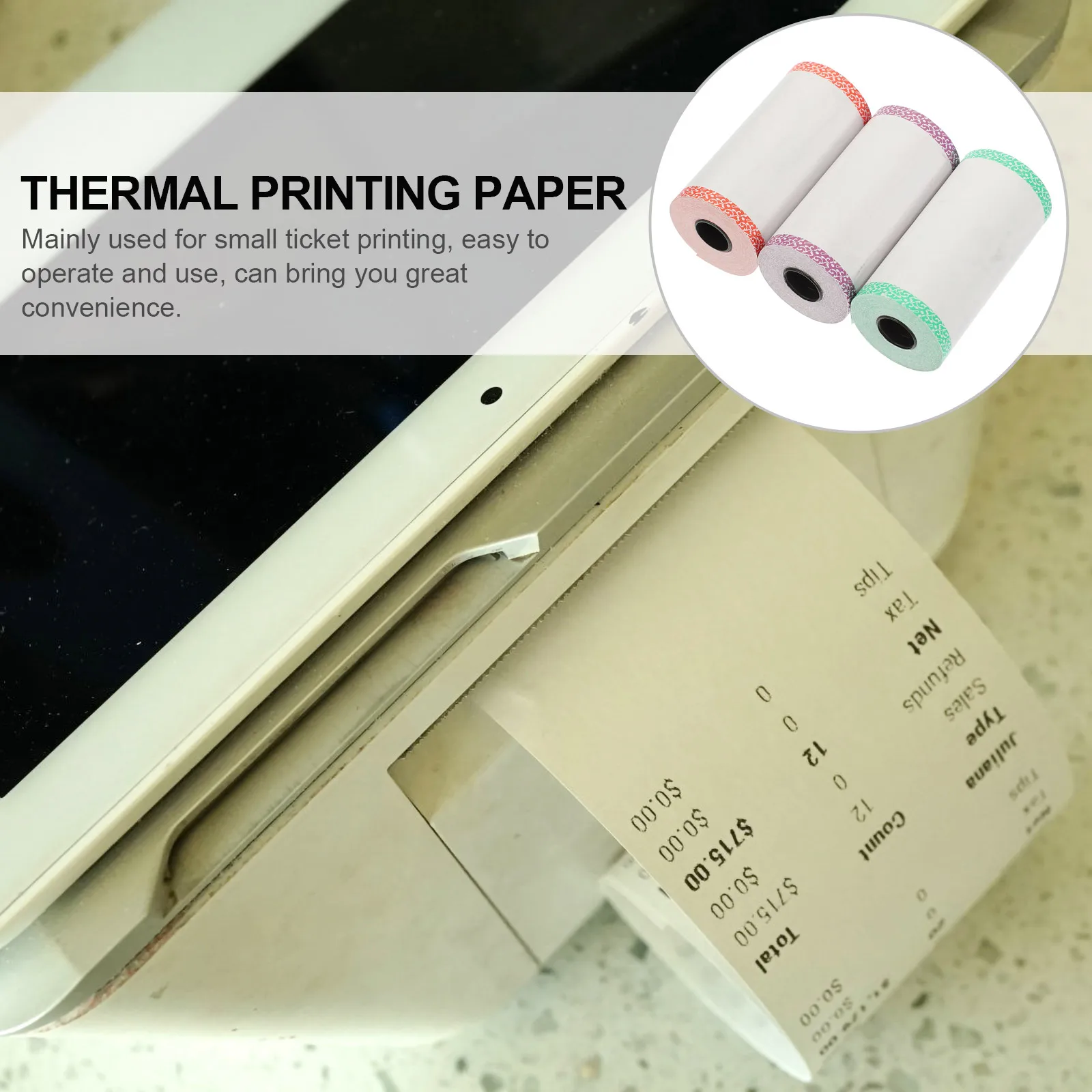 

1pcs Printer Rolls Multi-Function Receipt For Card Machine Thermal Supermarket Till Thermal Receipt Paper