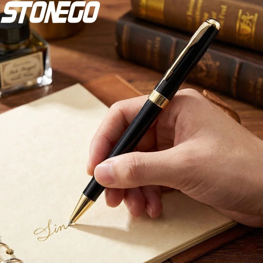

Black Ink 10mm Medium Point Retractable Ballpoint Pen for Business Smooth Writing Signature Pen