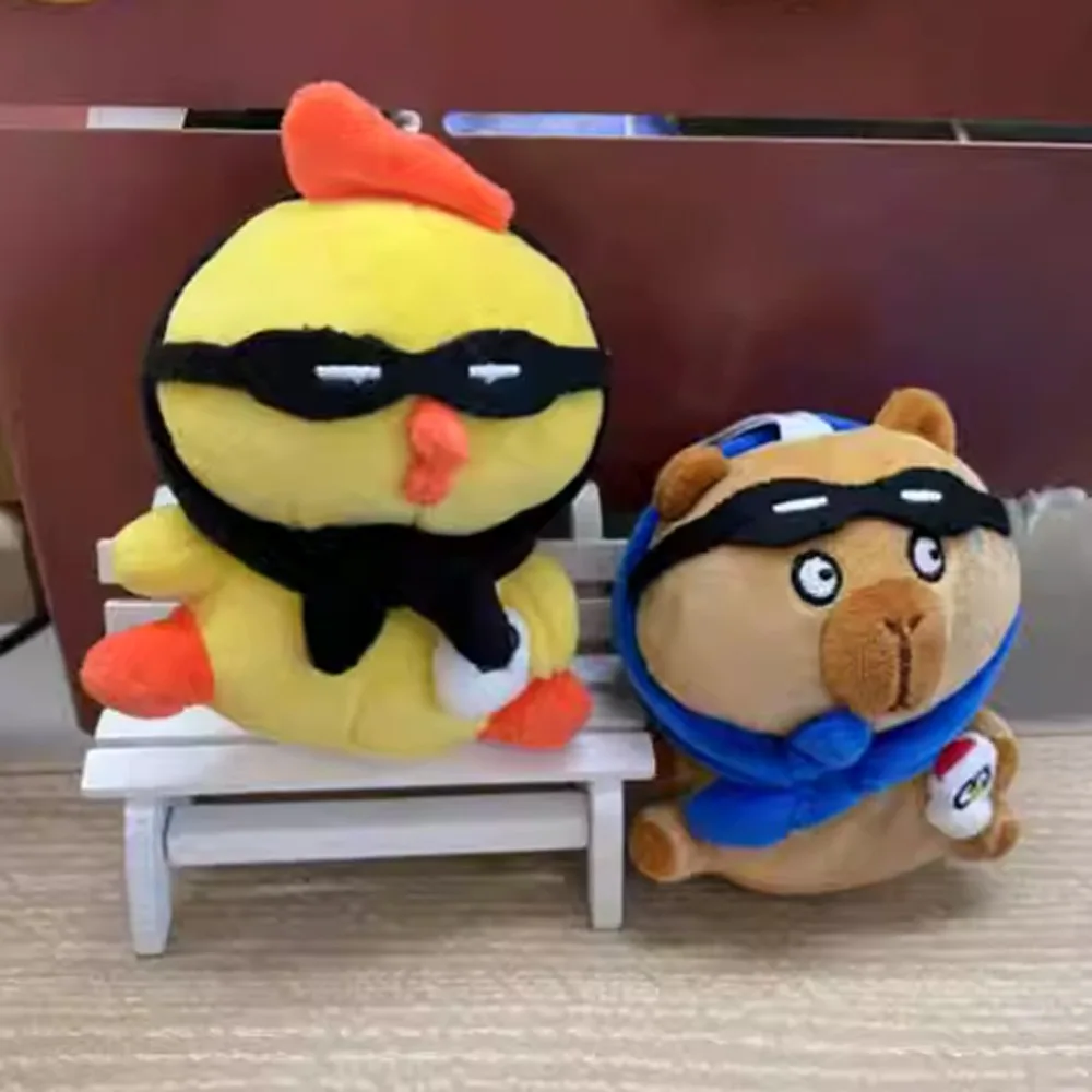 Плюшевый брелок с изображением и капибары, желтый цыпленок, пушистая плюшевая кукла-панда, брелок с героями мультфильмов, мягкие животные, плюшевая игрушка, брелок