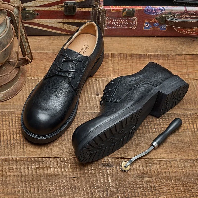 Vintage Men\'s Genuine Leather Brogues Dress Shoes Luxury Brand Handmade Fashion British Style Autumn Wedding Social Shoes Man