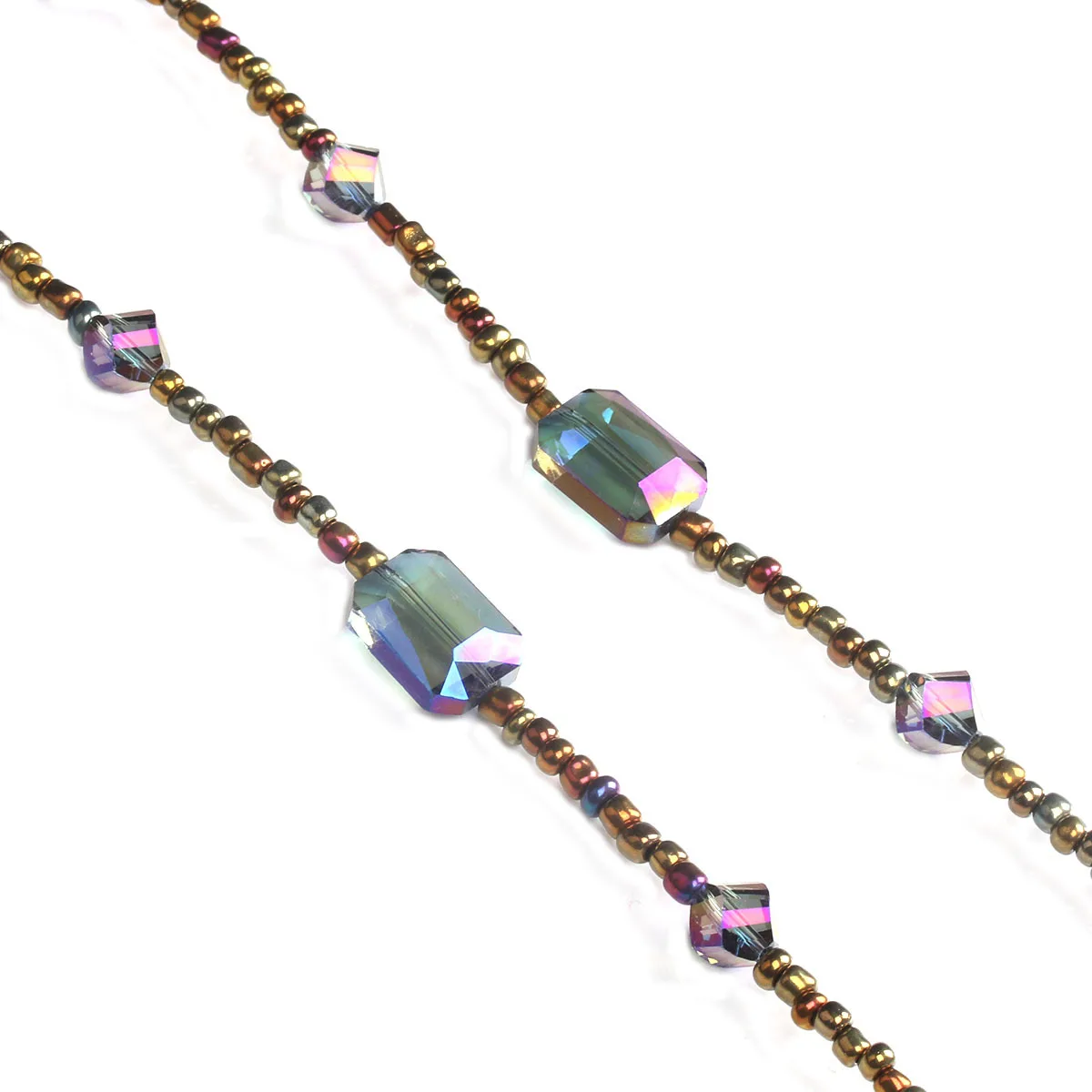 Purple Beads Women\'s Lanyard Neck ID Card Holder Neck Chain for Women Necklace Key Holder Lanyards