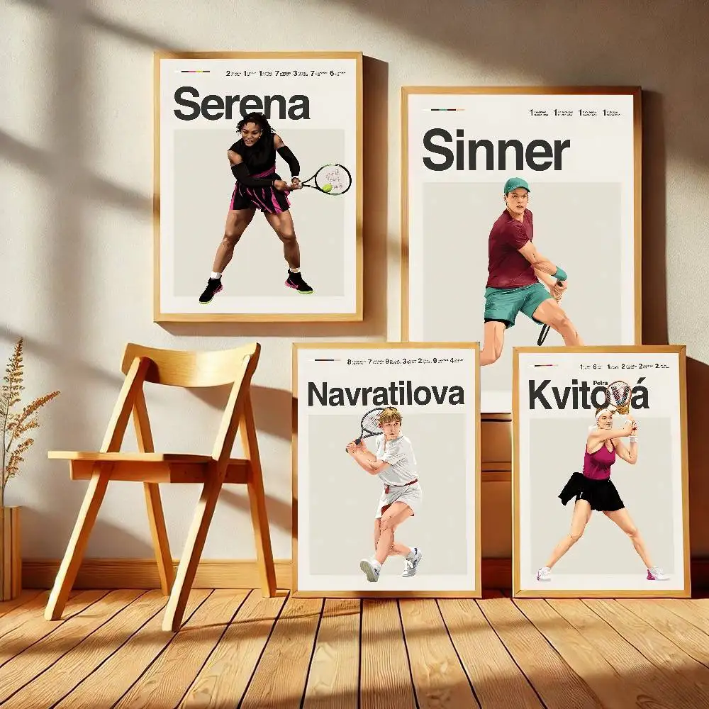 لاعبين التنس ملصقات الفيلم الكلاسيكي خمر غرفة بار مقهى ديكور ملصقات جدار اللوحة #1