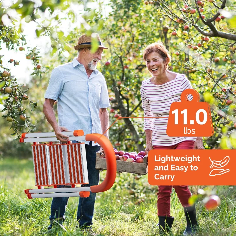 LUISLADDERS 3 Step Stool Aluminum Lightweight Step Ladder Folding Anti-Slip with Rubber Hand Grip 350lbs Capacity Home