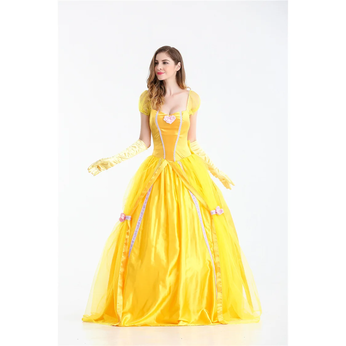 새로운 로우인 코스튬 벨 프린세스 스커트 성인용 미녀와 야수 무도회 코스튬 여성용 백설공주 민족 무대 의상