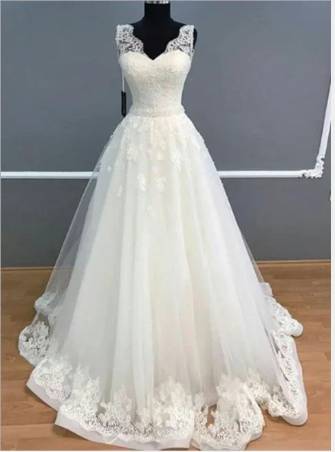 

Cap-Shoulder Ball Gown Wedding Dresses Vestido De Noiva Fashion Applique Beading Tulle Saudi Arabia Bride Dresses