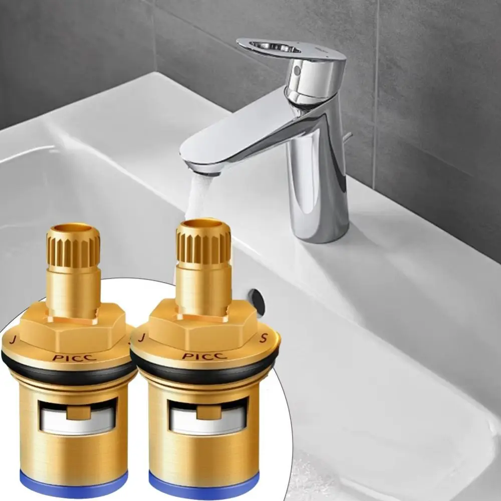 

Brass Material Faucet Valve Core Threaded Design Hot and Cold Faucet Cartridge Copper Construction Durable Faucet Inner Valve