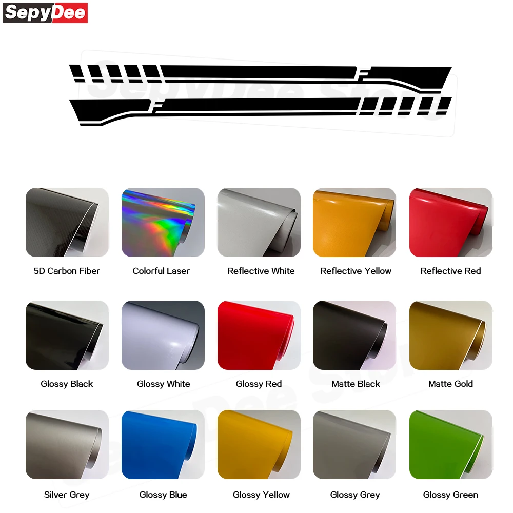2Pcs Car Door Side Stripes Stickers for Ford F-150 F150 Body Rocker Panel Vinyl Film Decal 2020-2025 Car Accessories