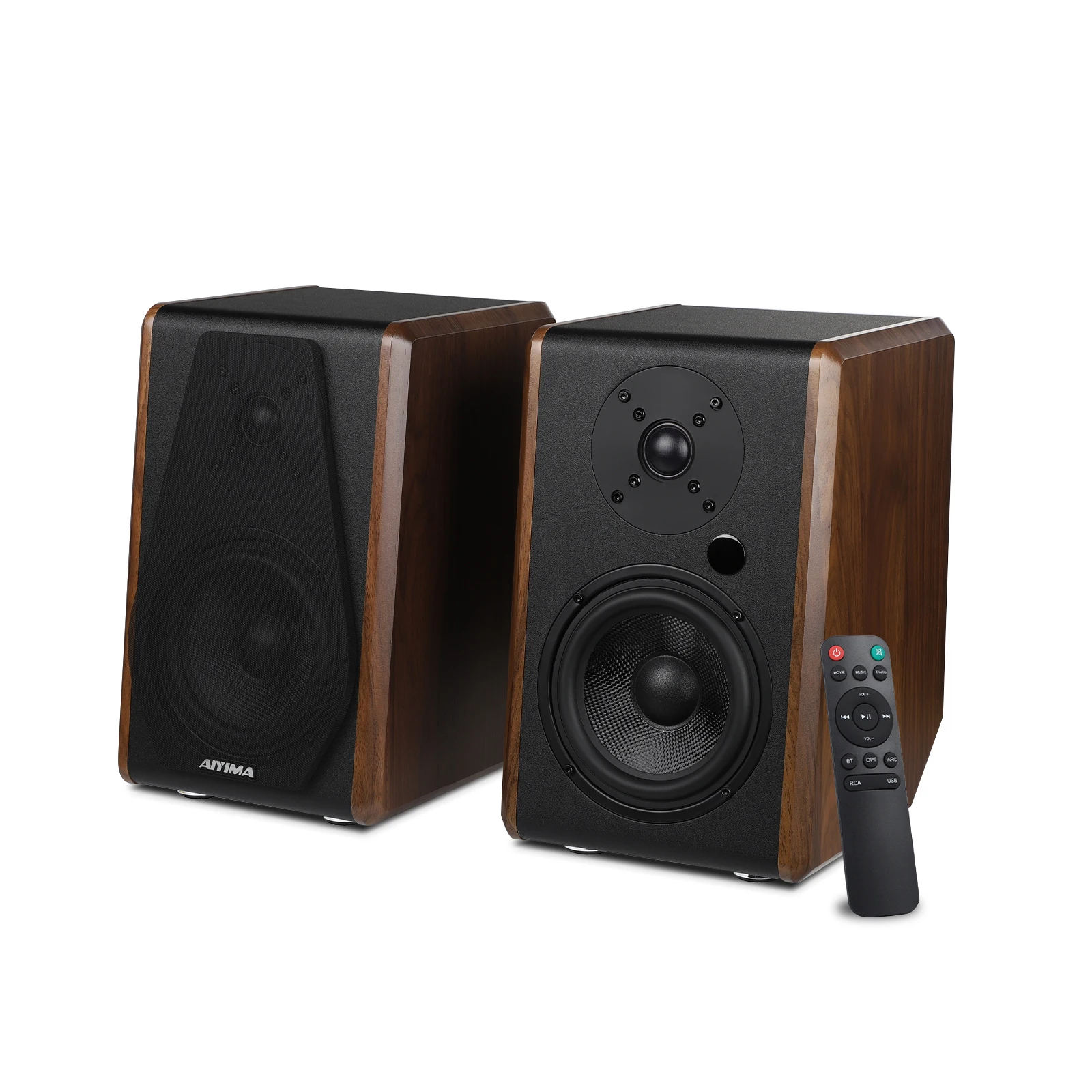 AIYIMA S700 120W Bluetooth Actieve Boekenplank Luidsprekers Draadloos HiFi Geluidssysteem Houten Boekenplank Luidspreker Audio-uitgang Subwoofer - afbeelding 2
