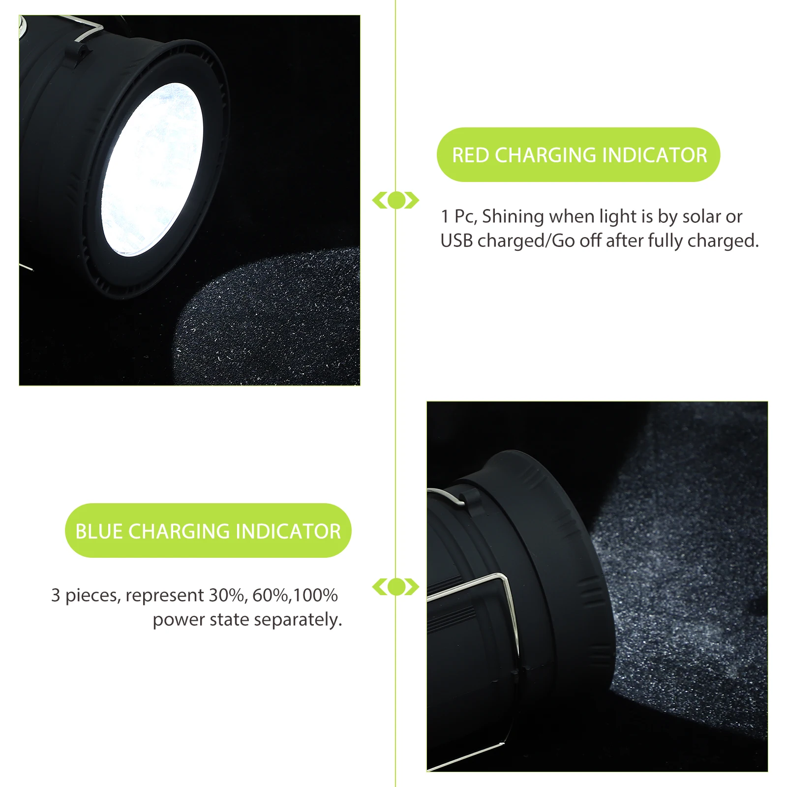 

Portable Solar Camping Light Waterproof Outdoor Emergency Tent Lamp with Power Indicator for Hiking Climbing Backpack Use