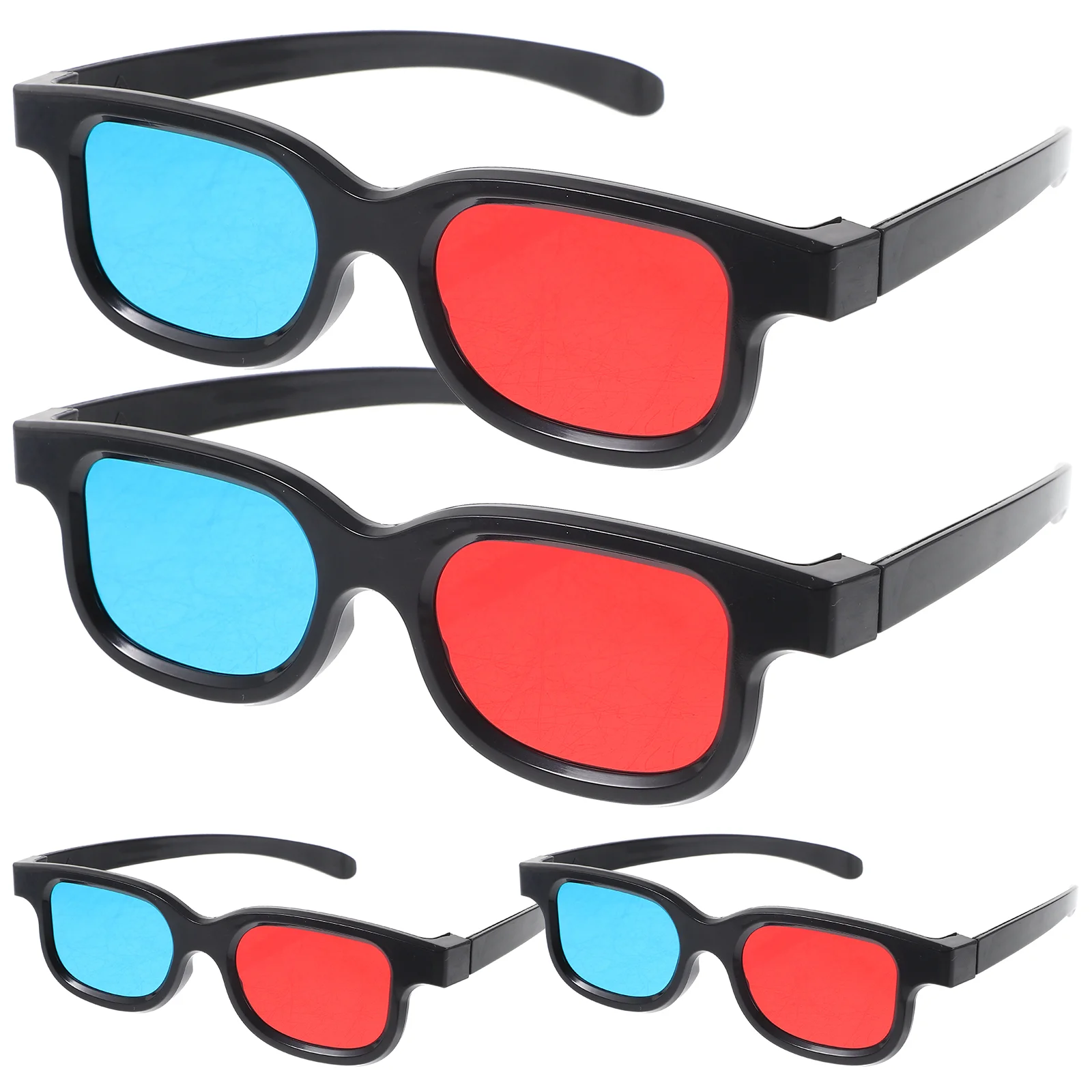 4Pcs Red Blue 3D Gl… - image