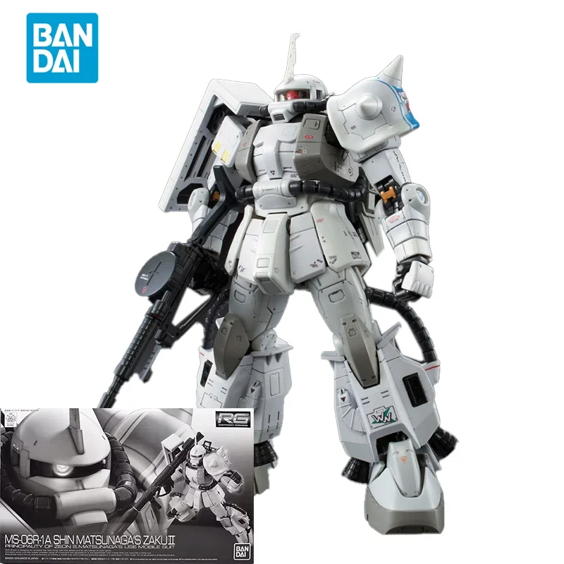 

Bandai оригинальная аниме-модель GUNDAM RG 1/144 MS-06R-1A SHIN MATSUNAGA'S ZAKUII, экшн-фигурка в сборе, модель PB, игрушки, подарки для детей