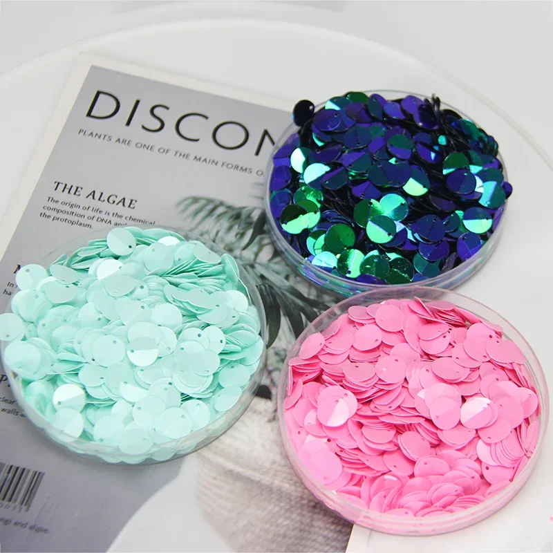 300pcs PVC Bulk Sequins DIY Sequins For Crafts Folding Sequins Side Drill Stage Clothing Decorations Making 10mm Sequin Set