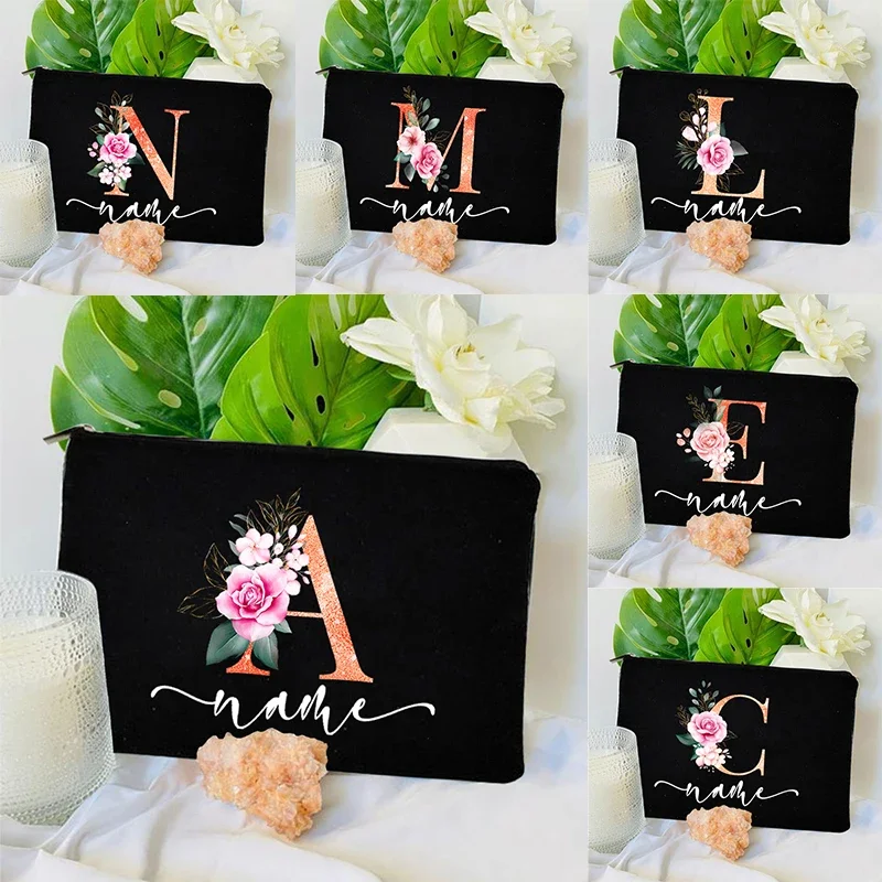 

Custom Bridesmaid Name Gift Bag Wedding Makeup Pouch Lipstick Clutch Travel Organizer Bridal Toilet Beauty Case Designer Bags