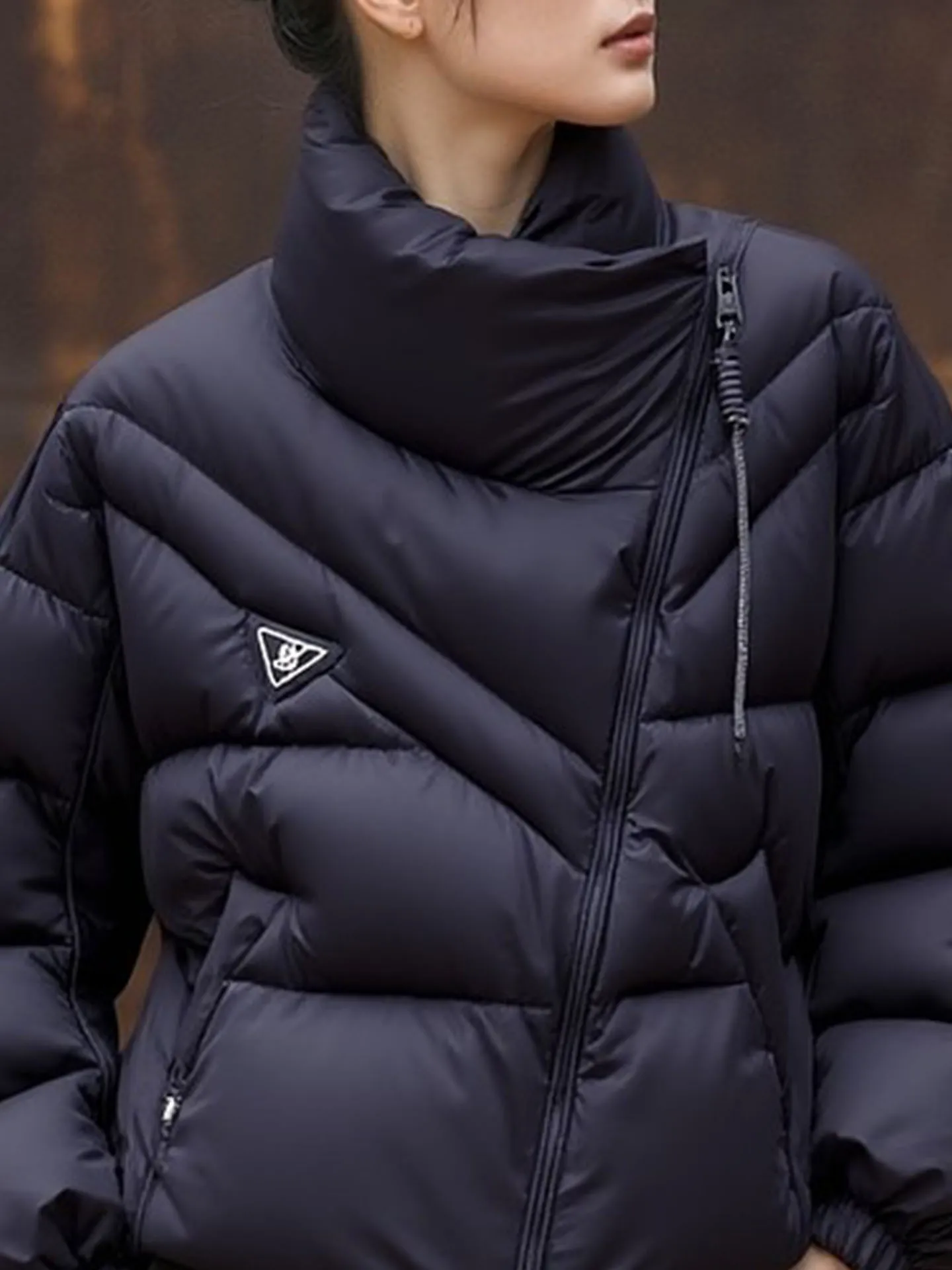 Sli ort Puffer Jaet mujer Bla espuma abajo abrigo invierno Thi prendas de vestir exteriores coreano Sle Commute Faion cálido largo Sve