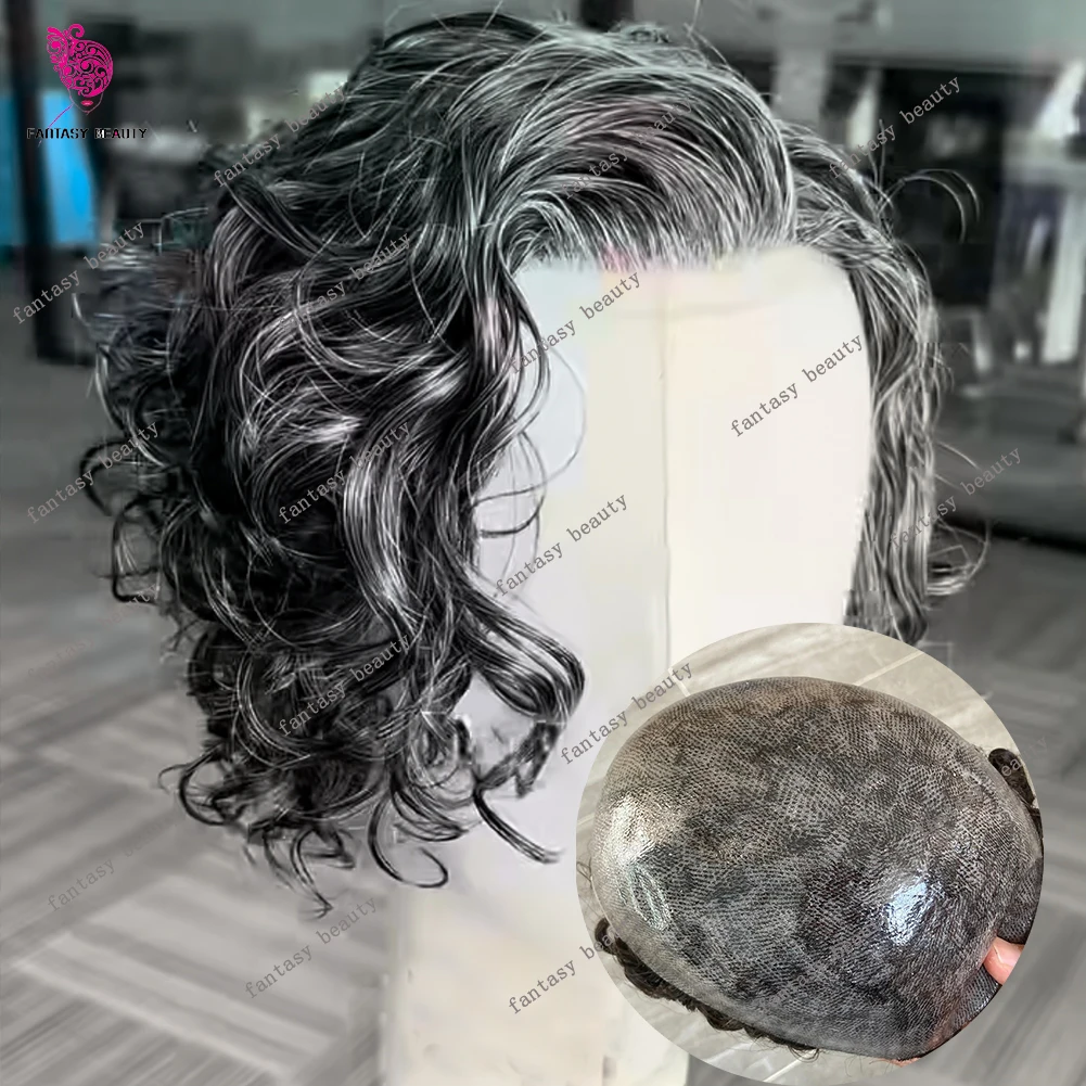 

Незаметный мужской парик-накладка из натуральных европейских кудрявых волос 28 мм, 22 мм, цвета 1b40, 1b80, серый, черный, коричневый, для замещения волос