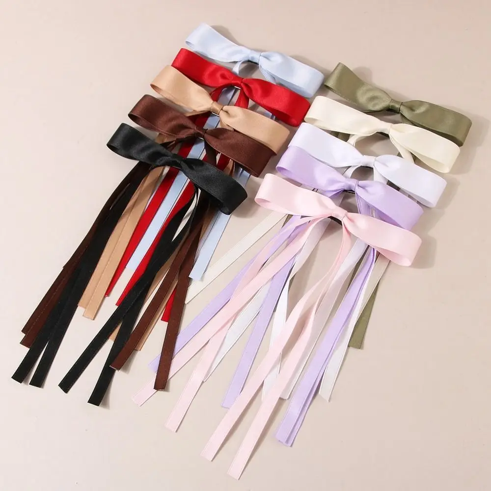 

Simple Long Tassel Balletcore Bow Hairpin Barrettes Cloth Bowknot Ribbon Hair Clip Y2k Hair Tie Student