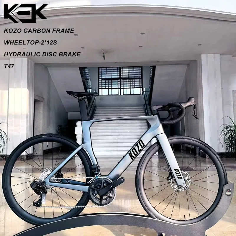 

100 Percent Carbon Fiber Aero Road Bike Hydraulic Disc Brake Lightweight Racing For Men Women Adult Competitive Road Bicycle