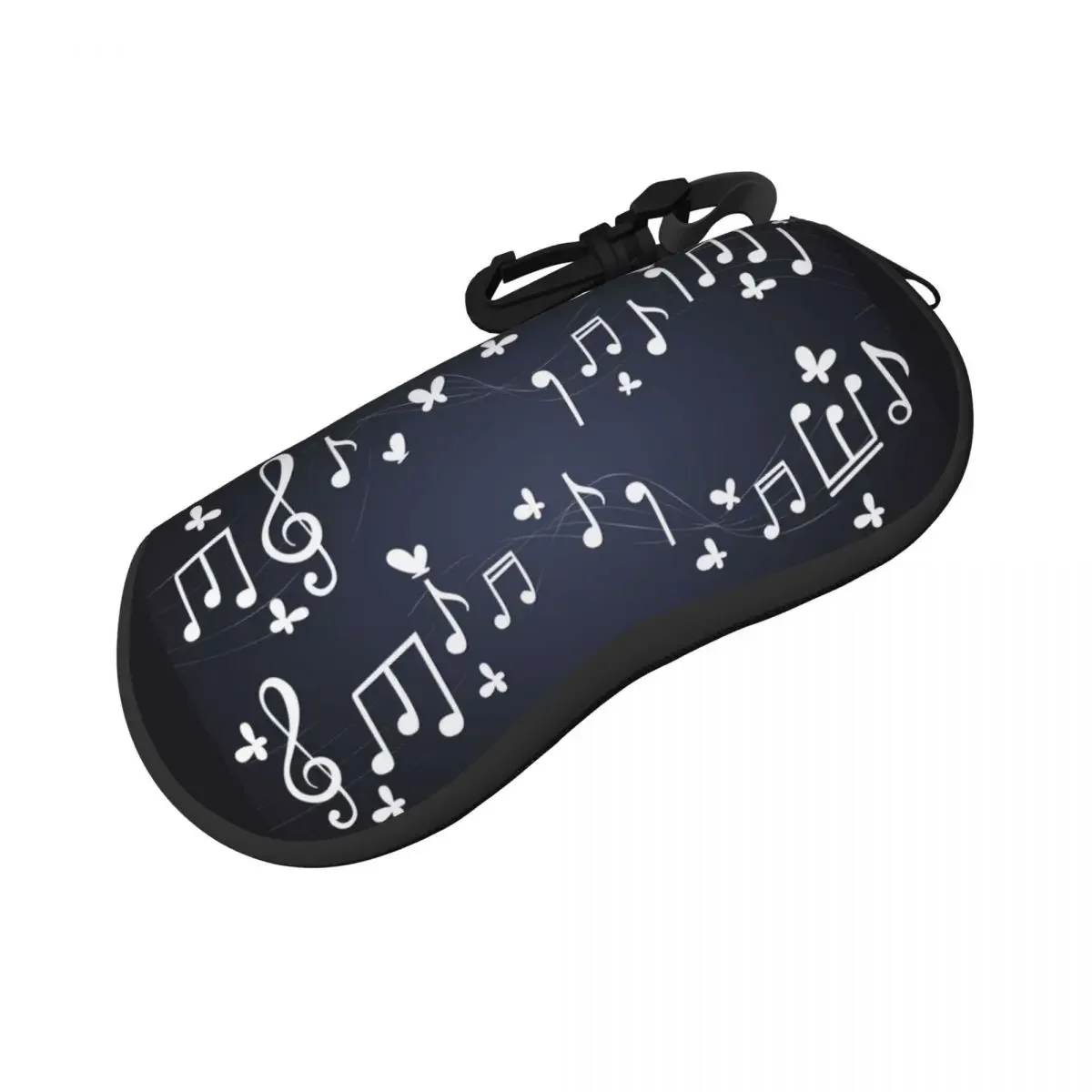 Portable Eyewear Case Cover Pentagrams With Musical Note Butterfly Sunglasses Glasses Box With Lanyard Zipper Eyeglass Protector