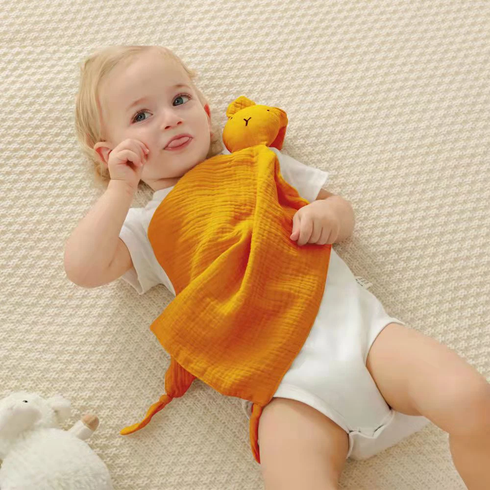 Couverture de bébé en mousseline pour nouveau-né, lapin mignon, gaze de coton doux, serviette pour apaiser le sommeil des enfants, bavoir pour garçons et filles