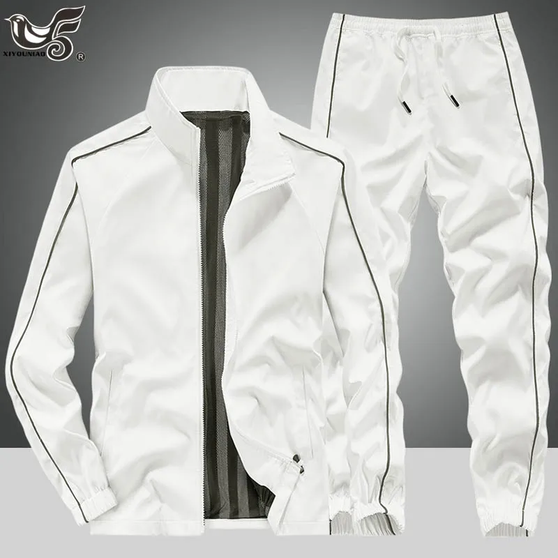 

Spring Autumn Men Tracksuits Casual Gym Joggers Sportswear Jackets&Pants 2 Piece Sets Hip Hop Running Sports Suit Men Clothing