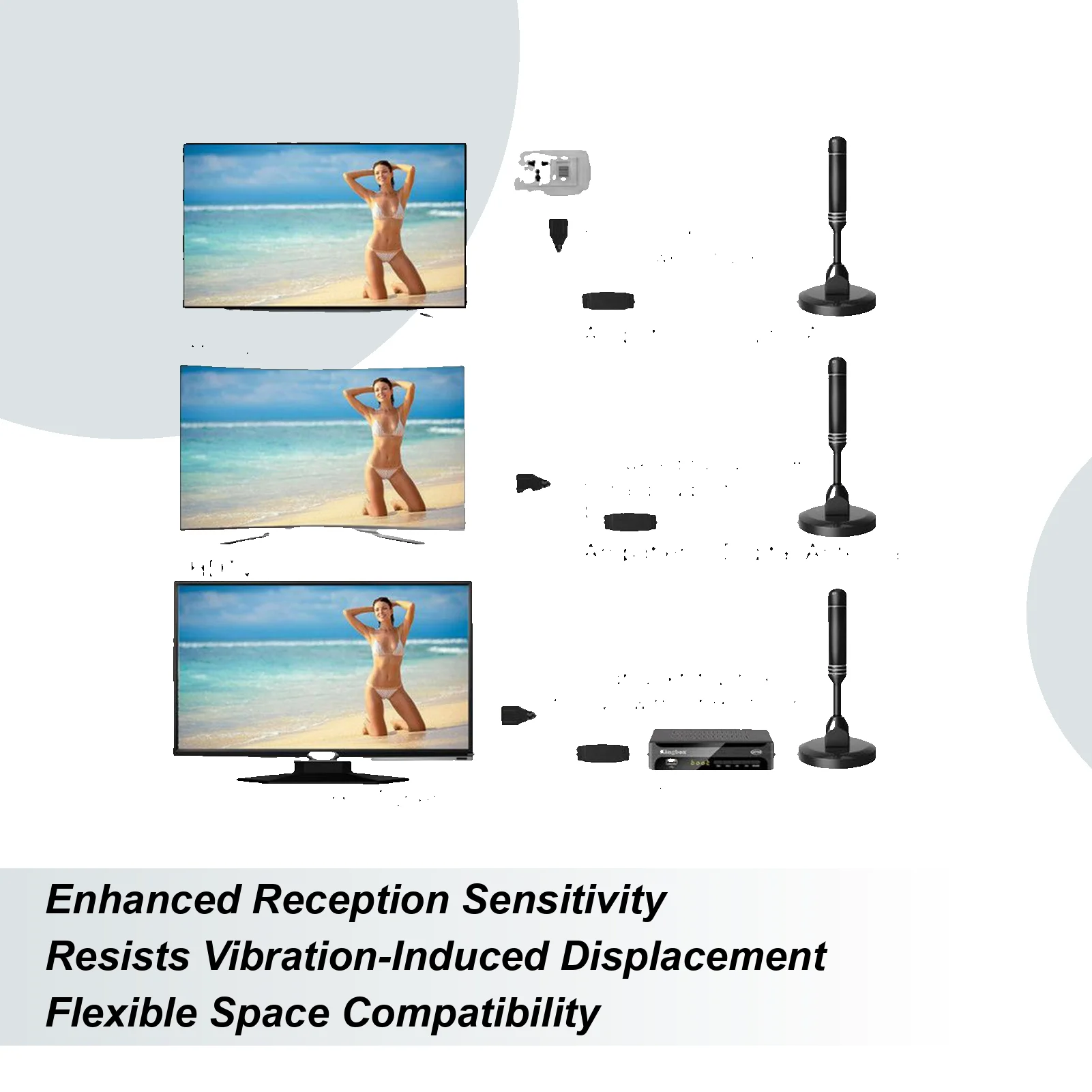 

Smart TV Antenna With Extended Suction Cup Base Digital Antenna For Local Channels For Home Dormitory Hotel Restaurant Apartment