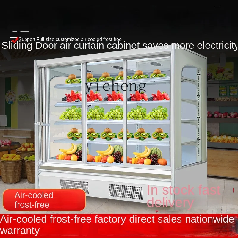 ZC-Fruit Fresh Cabinet, armário refrigerado, vitrine de bebidas de leite amargo, supermercado uso comercial