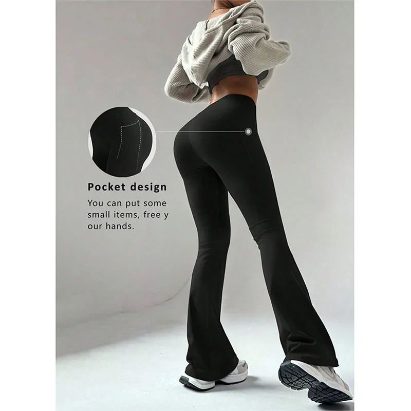Women's High Waist Hips-lifting Yoga Pants Comfortable and Stylish Flared Leggings Slim Elasticity Running Fitness Workout Pants