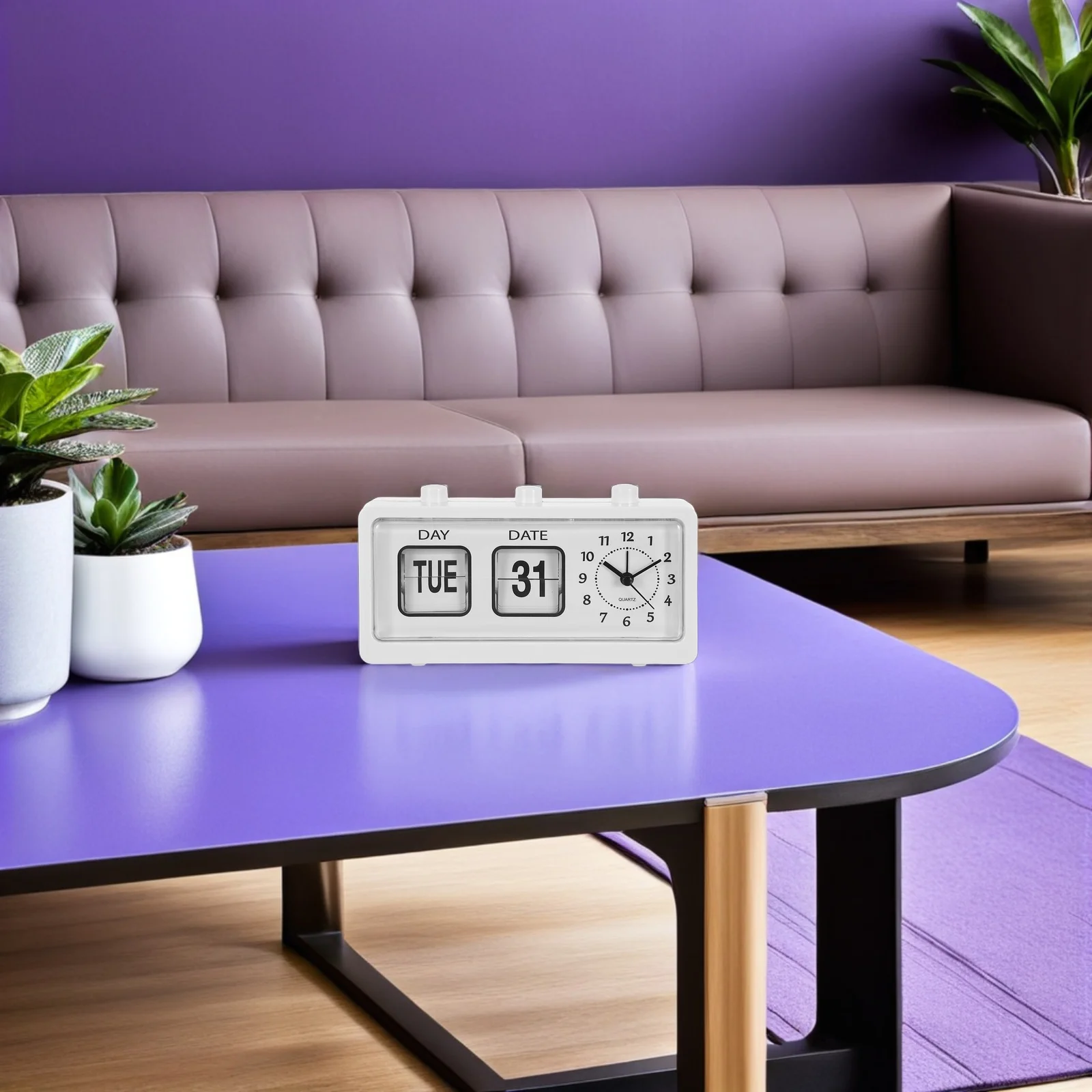 دليل الوجه ساعة مكتب ريترو ستايل صفحة تحول الجدول التقويم عرض سهلة القراءة غرفة الدراسة مكتب ديكور غرفة نوم الاطفال إنذار