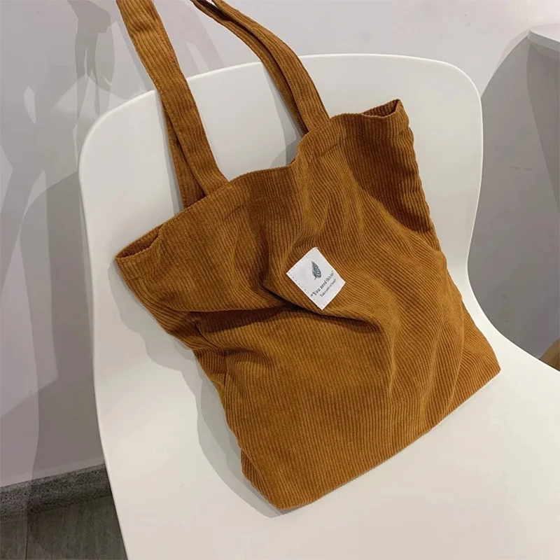 JIOMAY 2025 Damen Cord-Shopper-Tasche Stilvolle Tragetasche - Langlebige Casual Große Einkaufstasche mit Hoher Kapazität Perfekt für den Täglichen Gebrauch – Detail 4