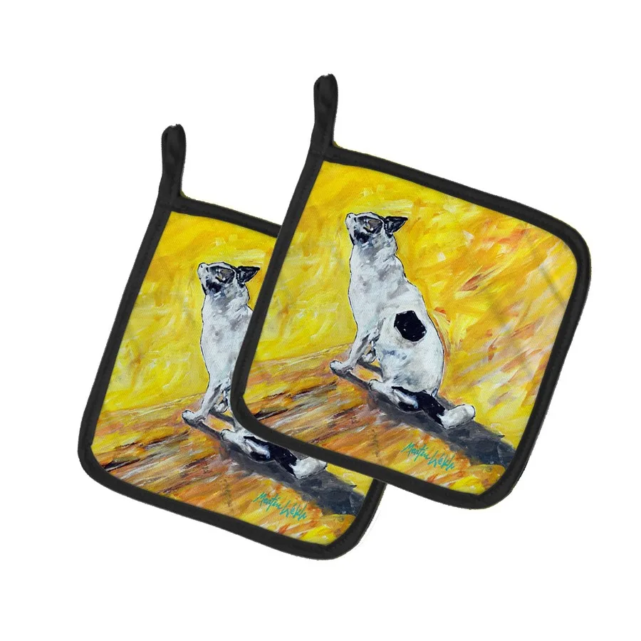 

Sleeping In The Sunshine Dog Pair of Pot Holders Kitchen Heat Resistant Pot Holders Sets Oven Hot Pads for Cooking Baking BBQ 7