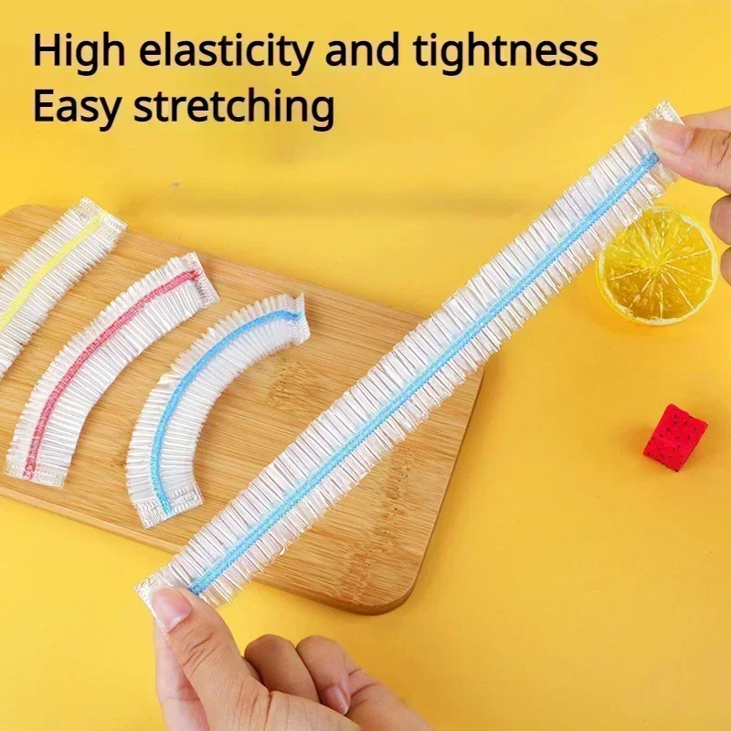 50/100pcs Colorful Saran Wrap Disposable Food Cover  Food Grade Fruit Fresh-keeping Plastic Bag Kitchen Accessories
