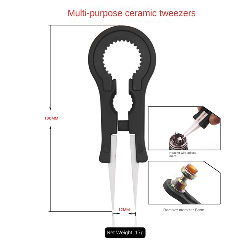 Cutter Brush, Screwdriver DIY Tool Kit Fixture Set, Multifunctional Ceramic Tweezers Set