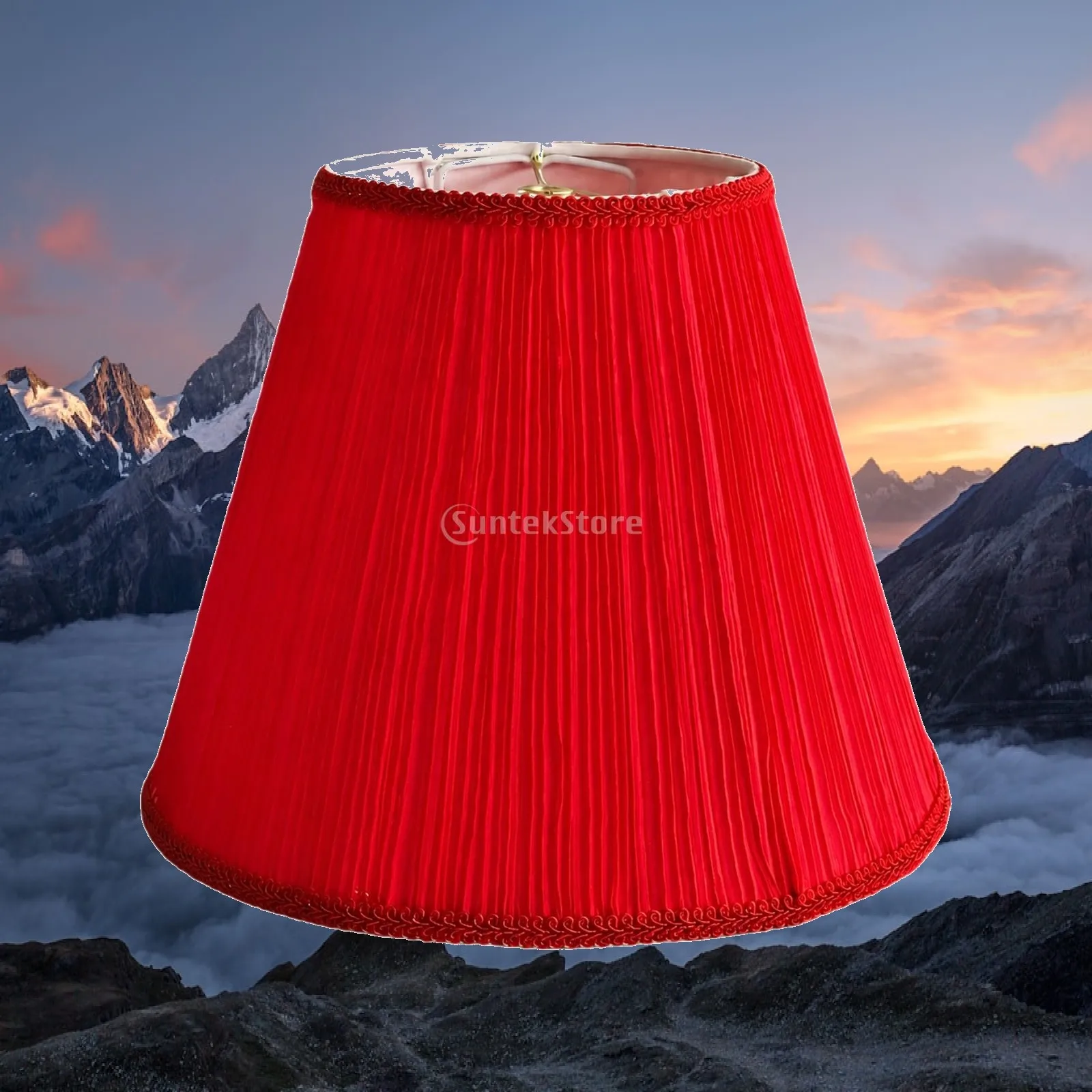Tapered Flared Textile Lampshade Evenly Pleated Fabric Surface for Table Lamp Nightstand Reading Corner Warm Illumination