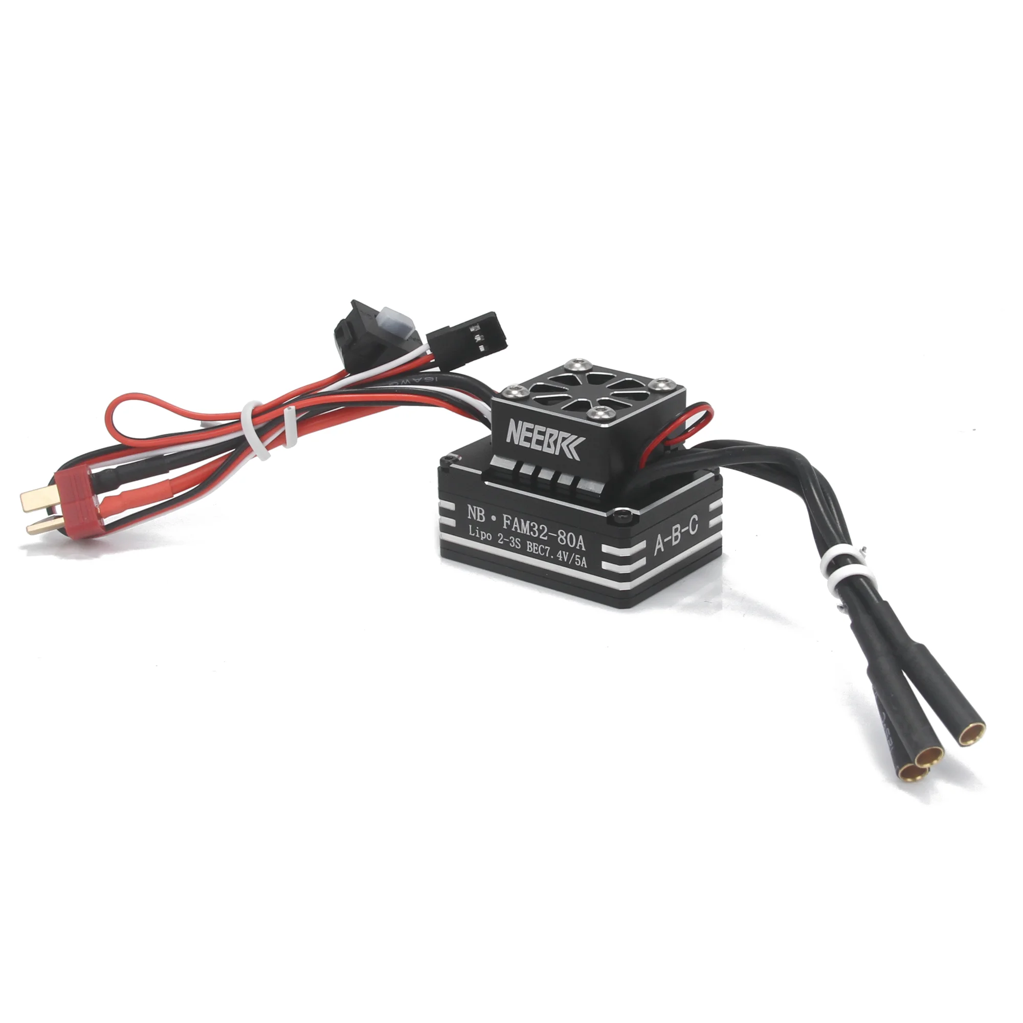 NEEBRC AM32 80A Brushless ESC Metal 2-3S BEC w Cooling Fan for 1/8 1/10 RC Crawler Car Off Road AXIAL TRAXXAS RC4WD 3542 Motor