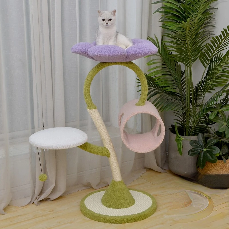 Flower cat climbing frame removable and washable cat scratch post cat jumping platform cat litter cat tree cat